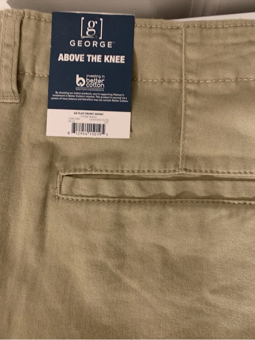 George Mens Sz 42 Outdoor 10'' Flat Front Shorts Above The Knee Stone Wash